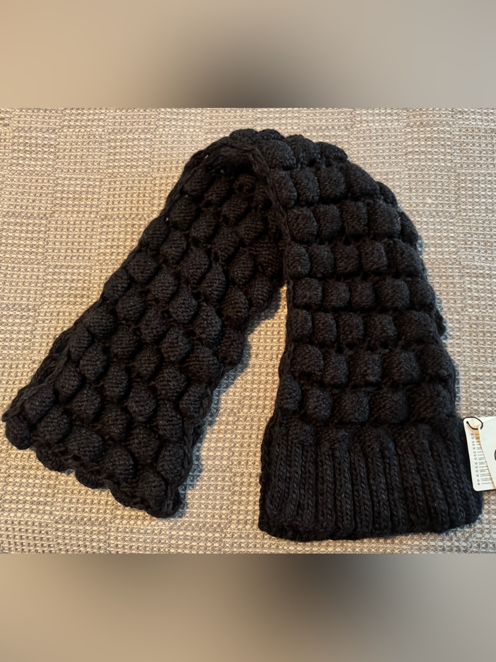 NWT Beymen Club Grey Chunky Bobble Knit Wool Blend Scarf